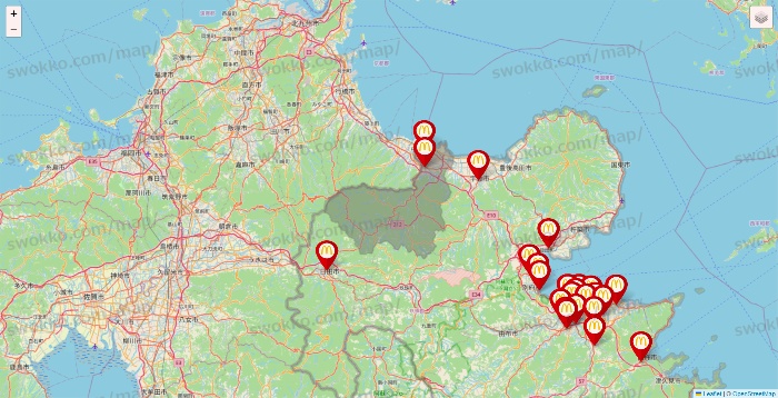 大分県のマクドナルドの店舗地図