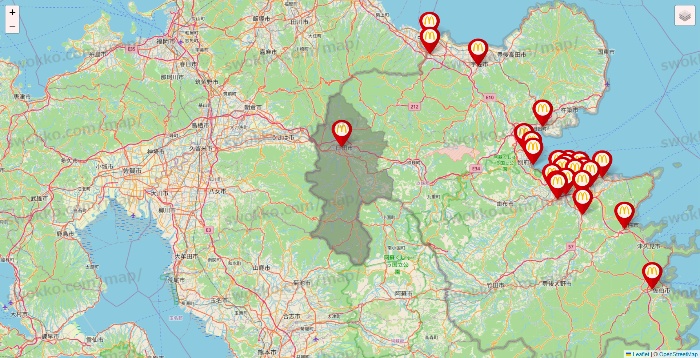 大分県のマクドナルドの店舗地図