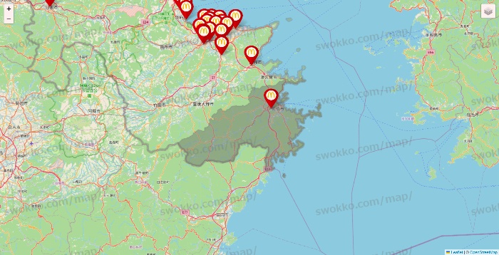 大分県のマクドナルドの店舗地図