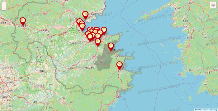 大分県のマクドナルドの店舗地図