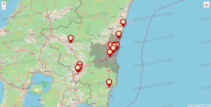 宮崎県のマクドナルドの店舗地図