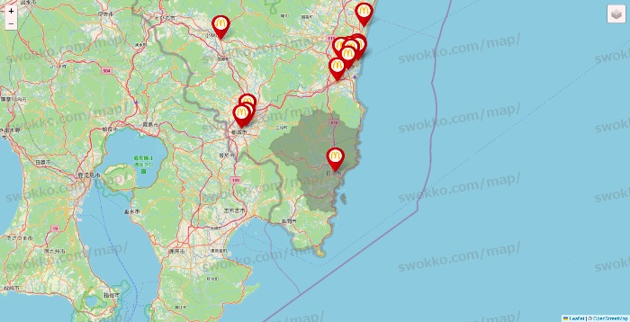 宮崎県のマクドナルドの店舗地図