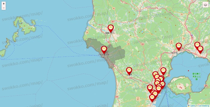 鹿児島県のマクドナルドの店舗地図