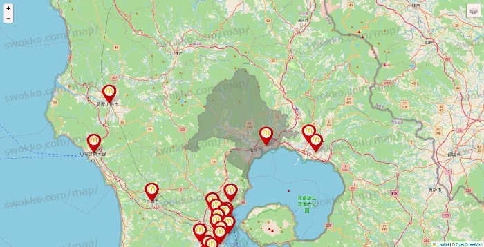 鹿児島県のマクドナルドの店舗地図