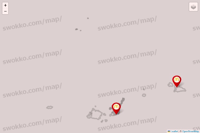 沖縄県のマクドナルドの店舗地図