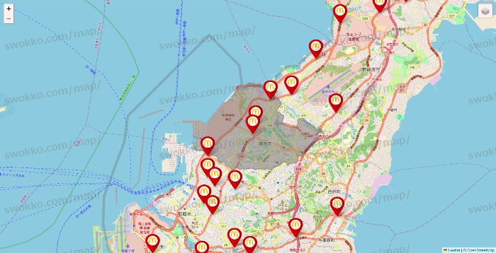 沖縄県のマクドナルドの店舗地図