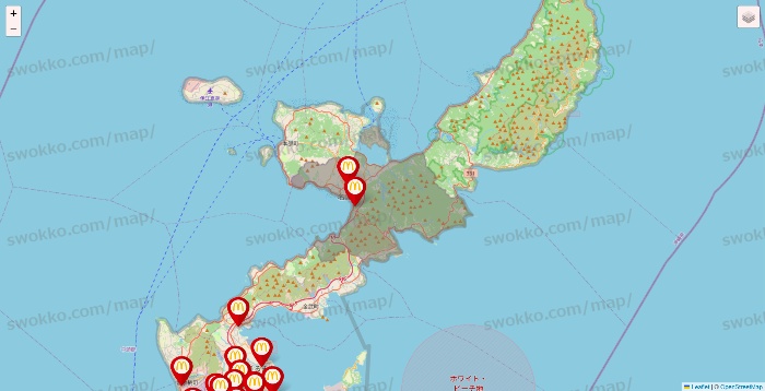 沖縄県のマクドナルドの店舗地図