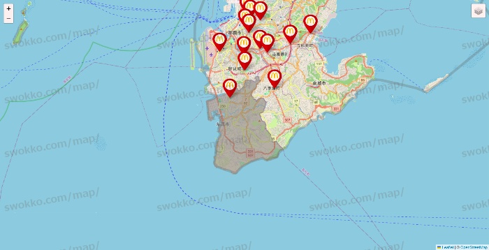沖縄県のマクドナルドの店舗地図