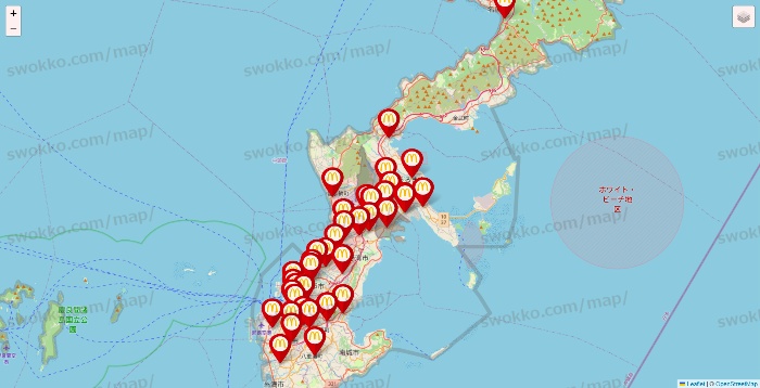 沖縄県のマクドナルドの店舗地図