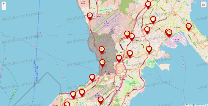 沖縄県のマクドナルドの店舗地図