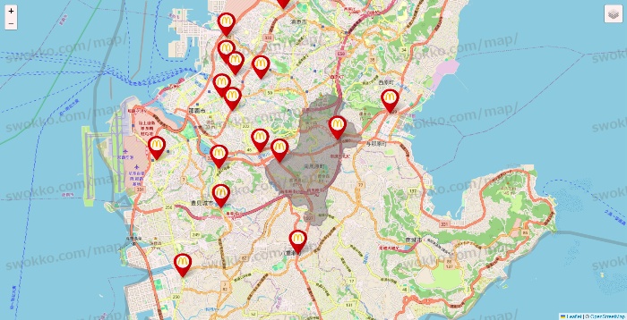 沖縄県のマクドナルドの店舗地図