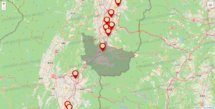 山形県のマクドナルドの店舗地図