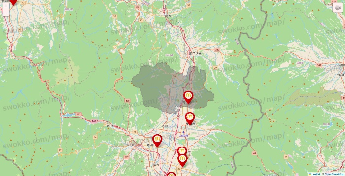 山形県のマクドナルドの店舗地図