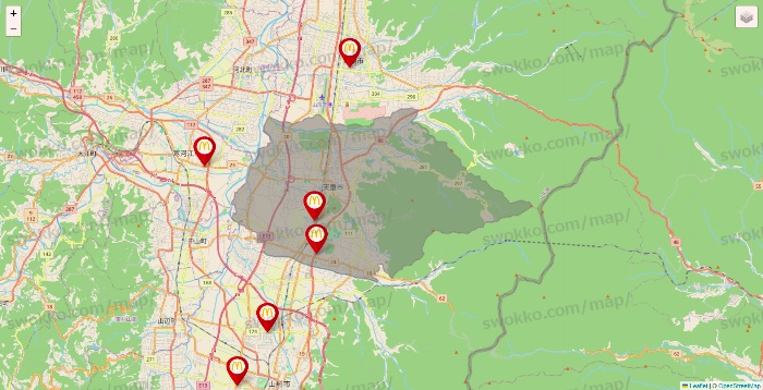 山形県のマクドナルドの店舗地図