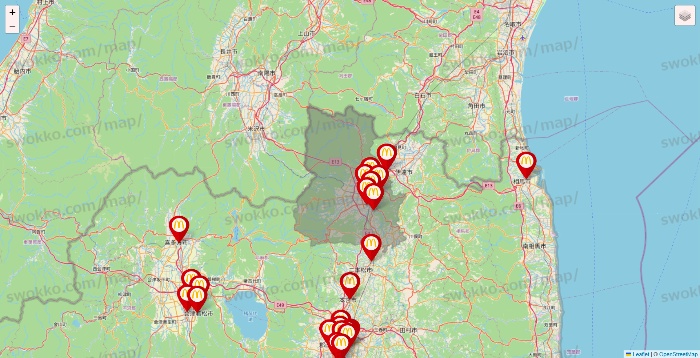 福島県のマクドナルドの店舗地図