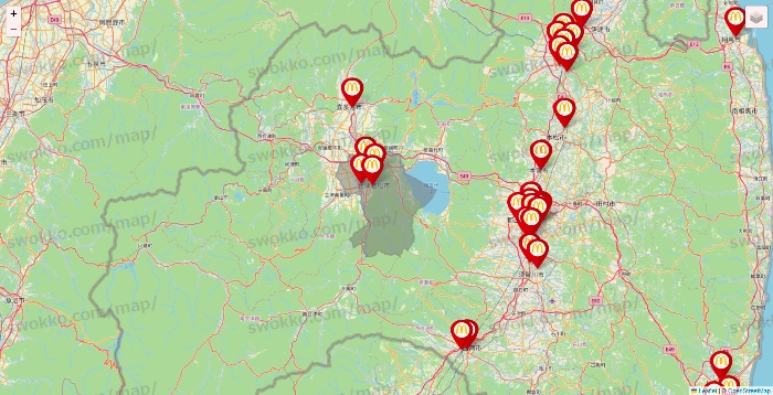 福島県のマクドナルドの店舗地図