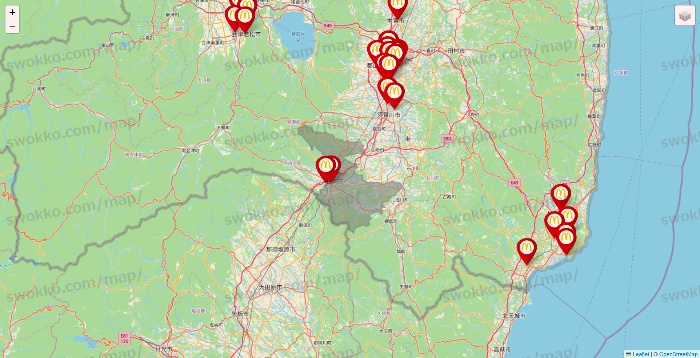 福島県のマクドナルドの店舗地図