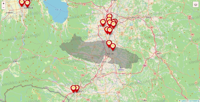 福島県のマクドナルドの店舗地図