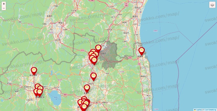 福島県のマクドナルドの店舗地図
