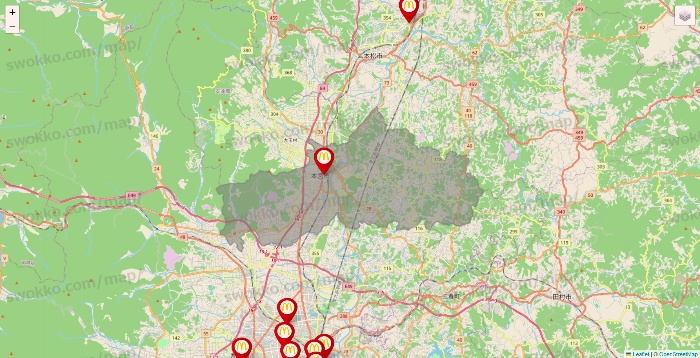福島県のマクドナルドの店舗地図