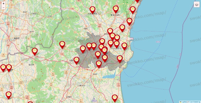茨城県のマクドナルドの店舗地図