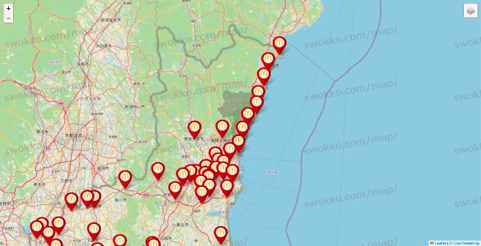 茨城県のマクドナルドの店舗地図