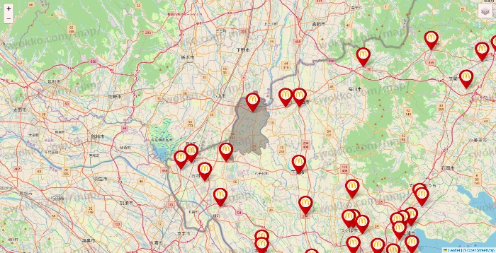 茨城県のマクドナルドの店舗地図