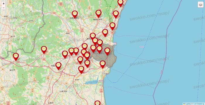 茨城県のマクドナルドの店舗地図