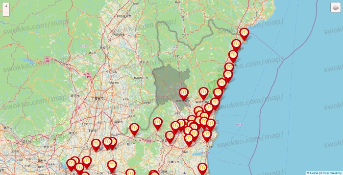 茨城県のマクドナルドの店舗地図