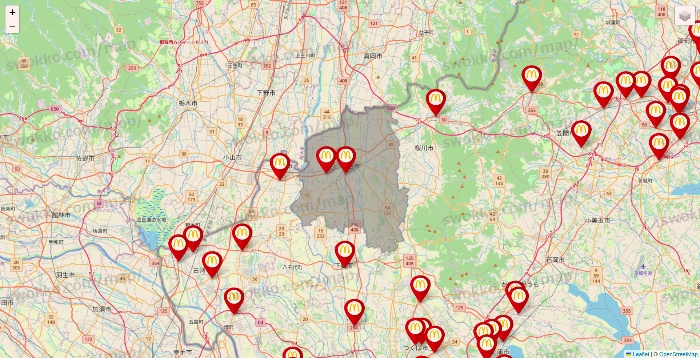 茨城県のマクドナルドの店舗地図