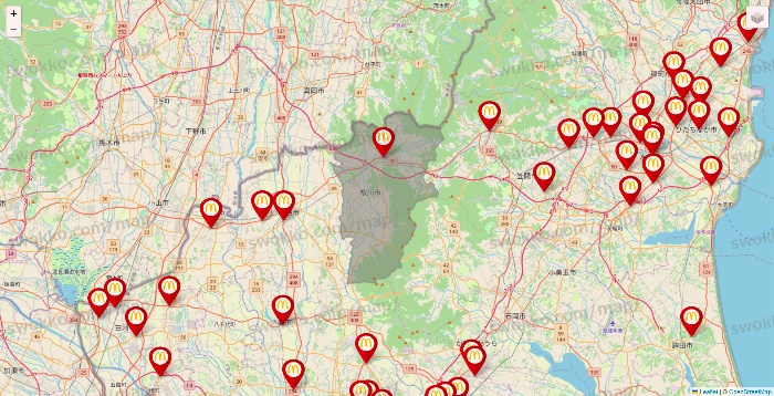 茨城県のマクドナルドの店舗地図
