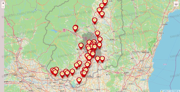 栃木県のマクドナルドの店舗地図