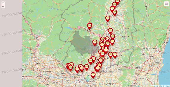 栃木県のマクドナルドの店舗地図