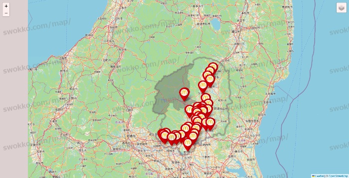 栃木県のマクドナルドの店舗地図