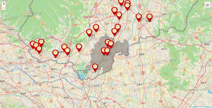 栃木県のマクドナルドの店舗地図