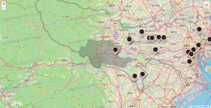 東京都のメガロスの店舗地図