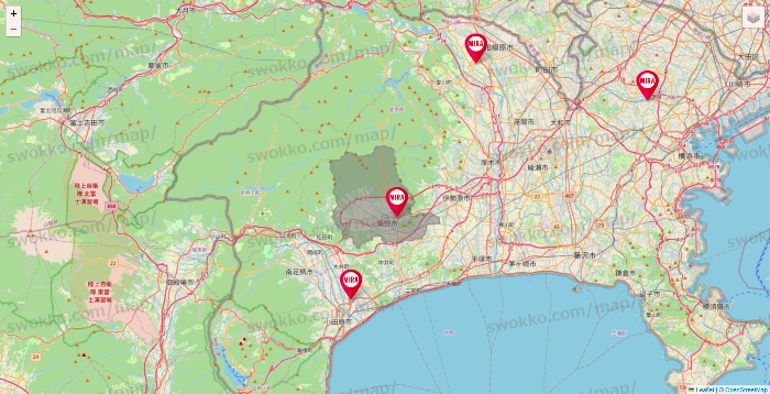 神奈川県のミラフィットネスの店舗地図