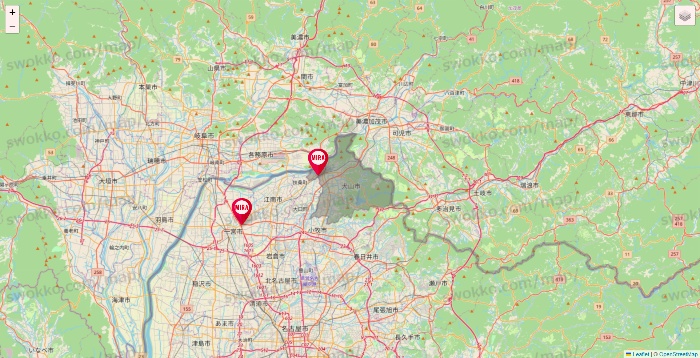 愛知県のミラフィットネスの店舗地図