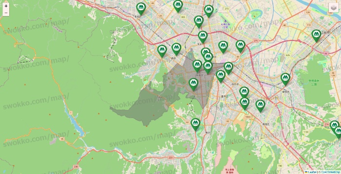 北海道のモスバーガーの店舗地図