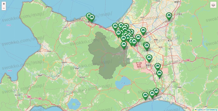 北海道のモスバーガーの店舗地図