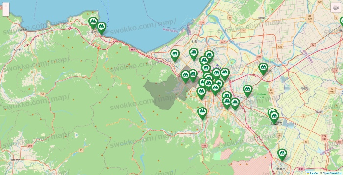 北海道のモスバーガーの店舗地図