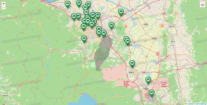 北海道のモスバーガーの店舗地図
