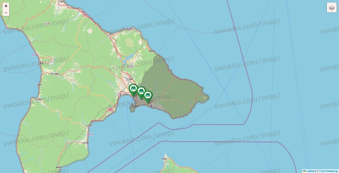 北海道のモスバーガーの店舗地図