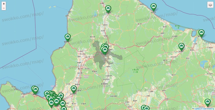 北海道のモスバーガーの店舗地図