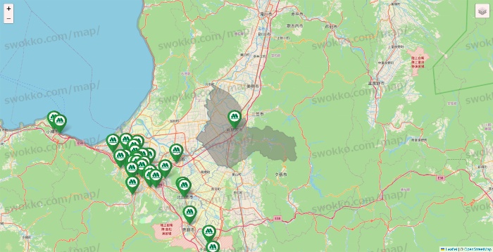 北海道のモスバーガーの店舗地図