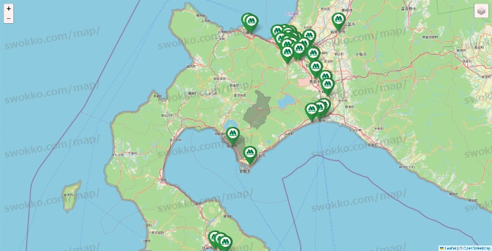 北海道のモスバーガーの店舗地図