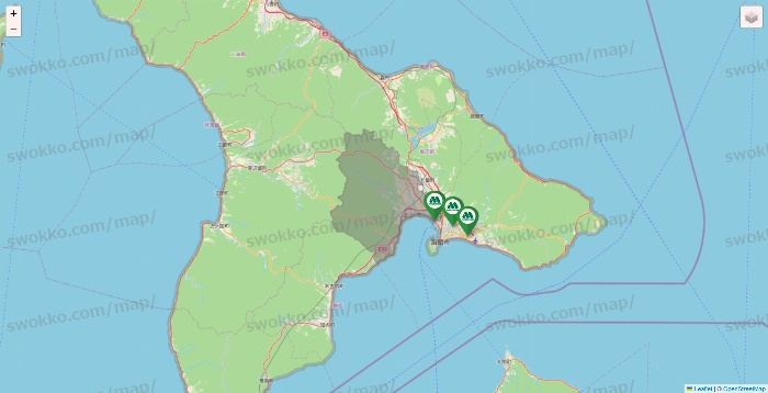 北海道のモスバーガーの店舗地図