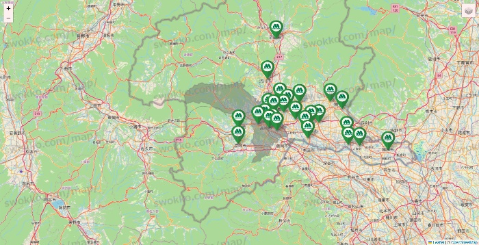 群馬県のモスバーガーの店舗地図