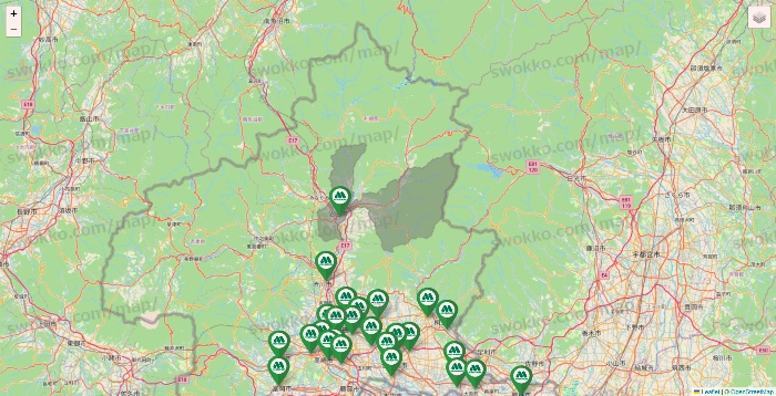 群馬県のモスバーガーの店舗地図
