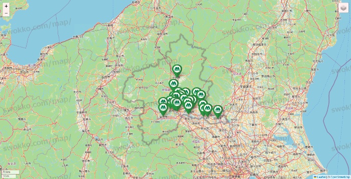 群馬県のモスバーガーの店舗地図